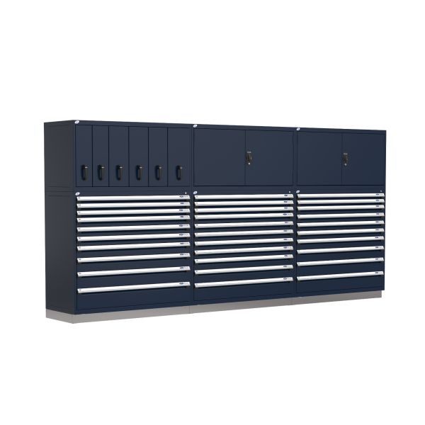 3 toolboxes glossy sapphire blue 60x27x56